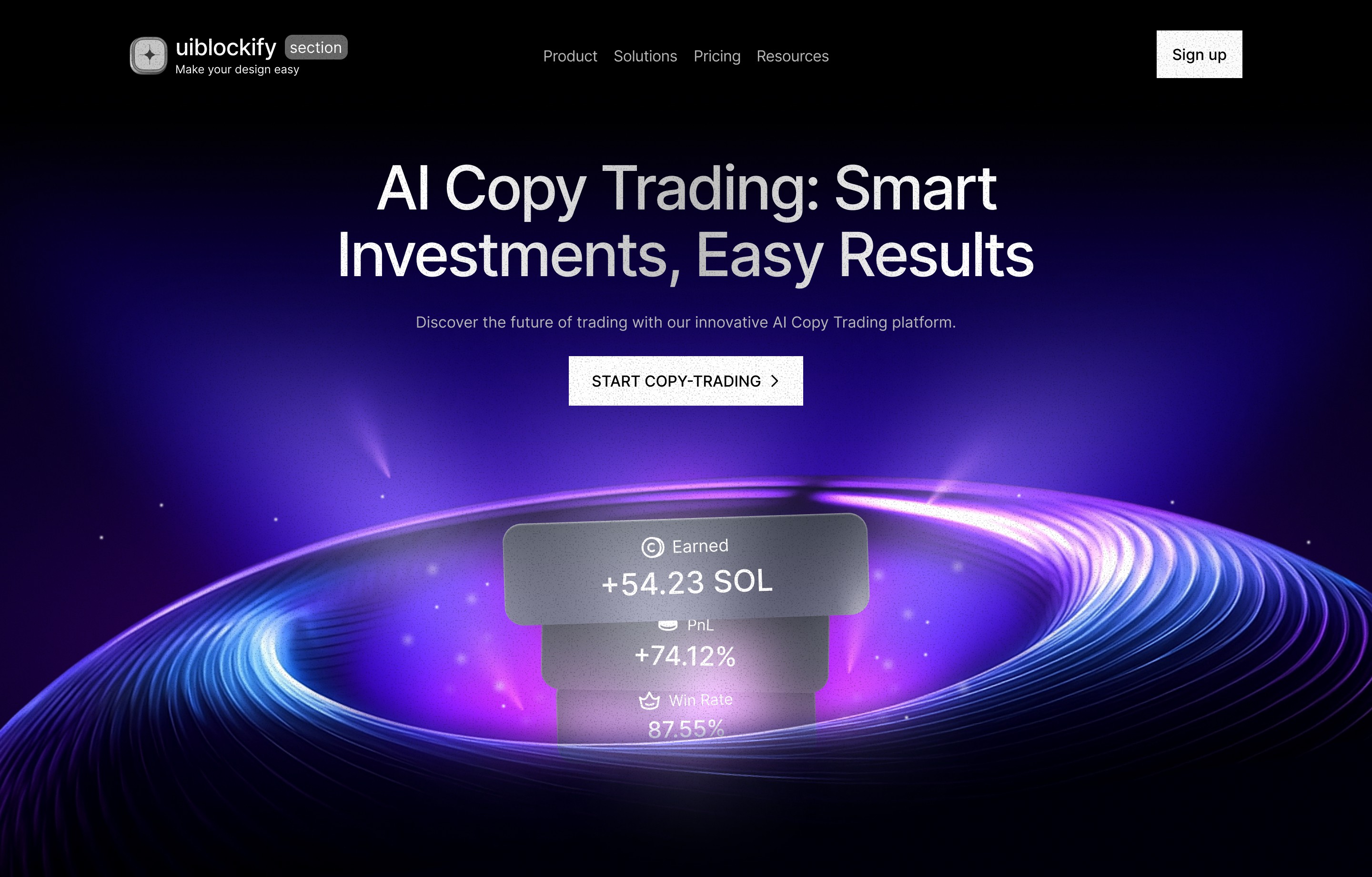 AI Hero Crypto Dark Style