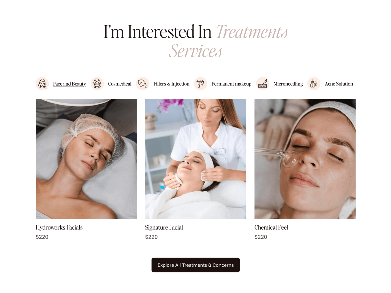Beauty salone services