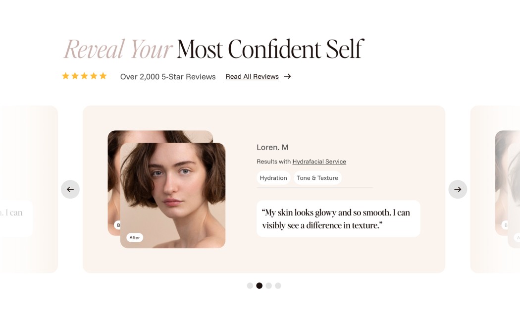 Beauty Testimonial Section