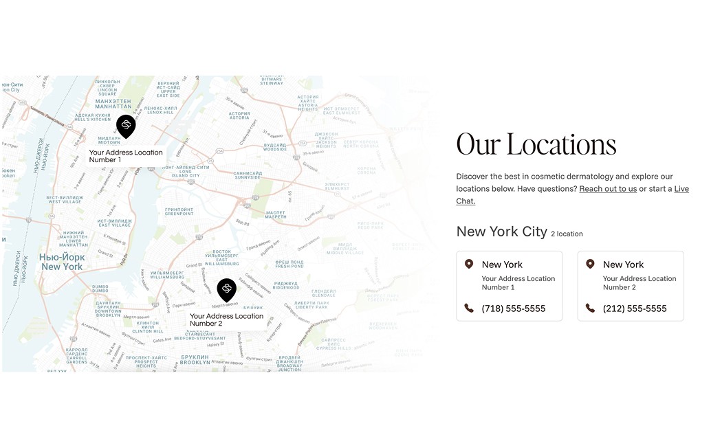 Contact us + Location