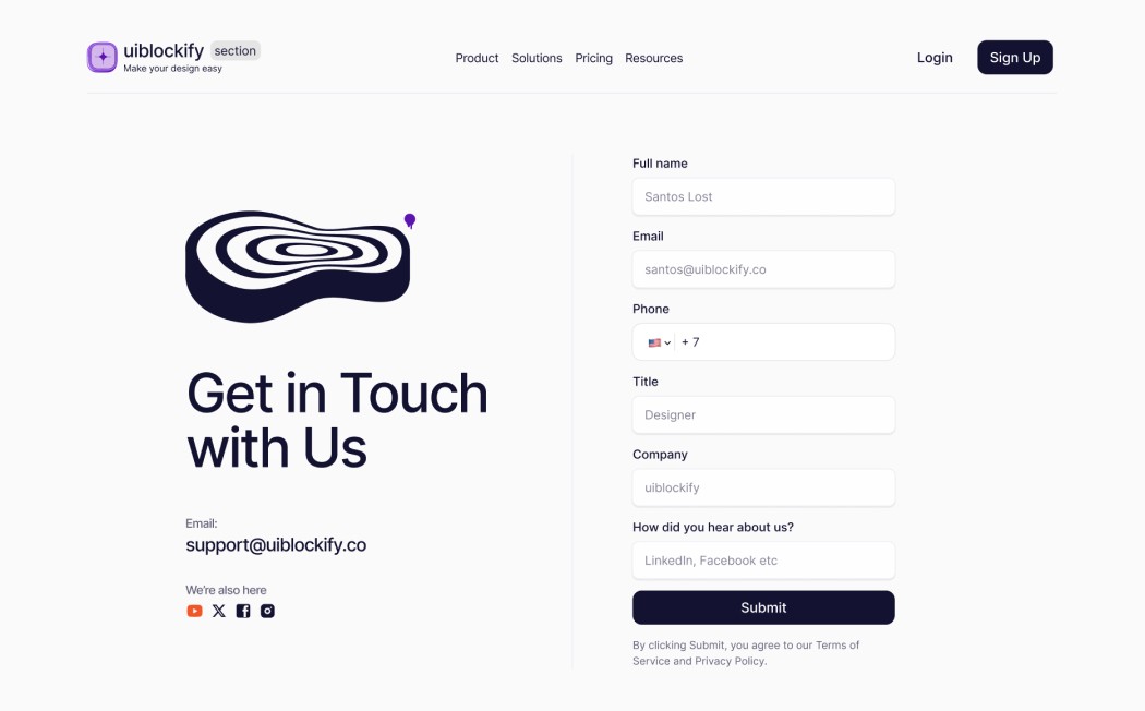 Contact Us Section