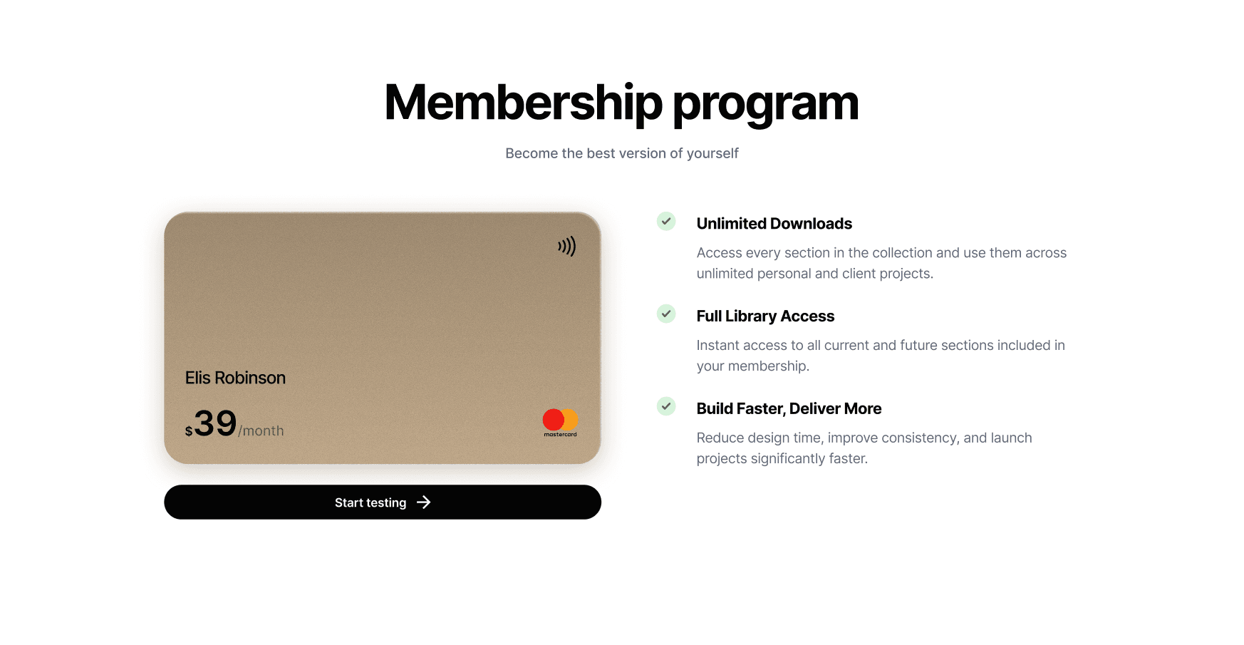 Features Benefits section