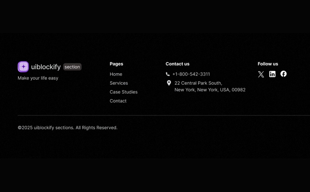 Saas Footer dark