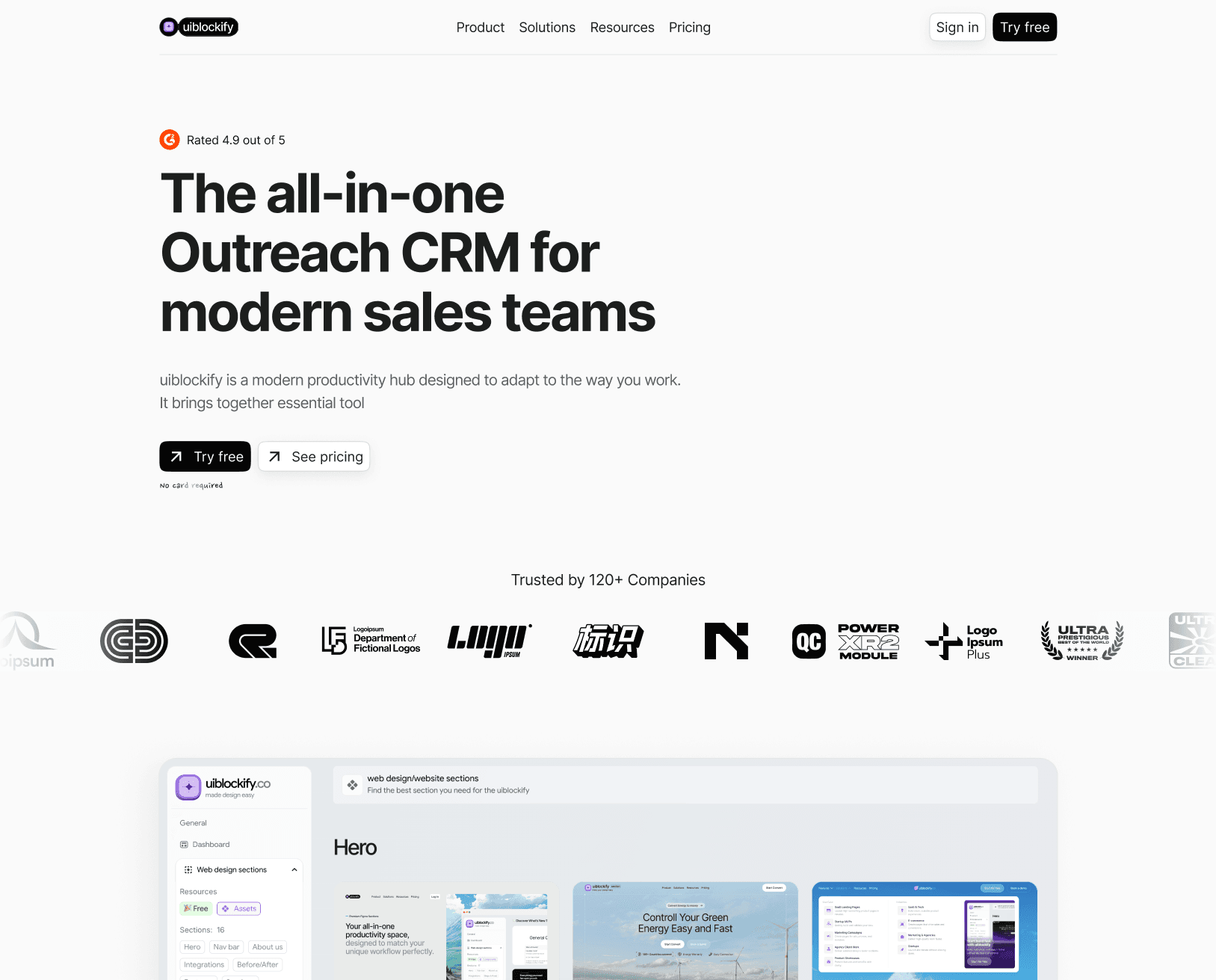 SaaS Hero Section