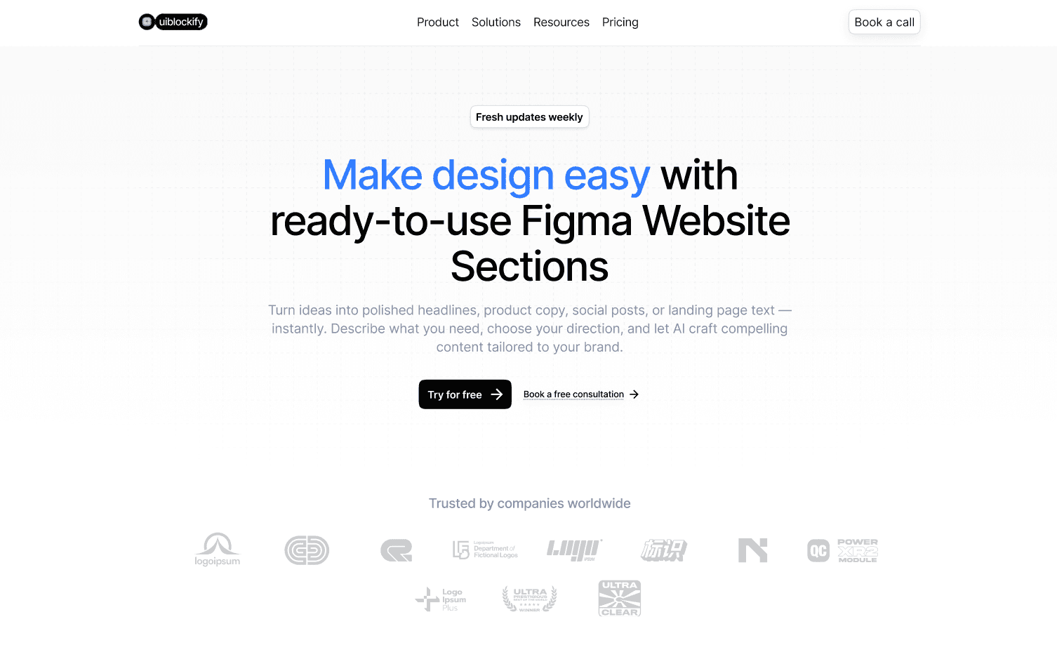 SaaS Minimal Header Section